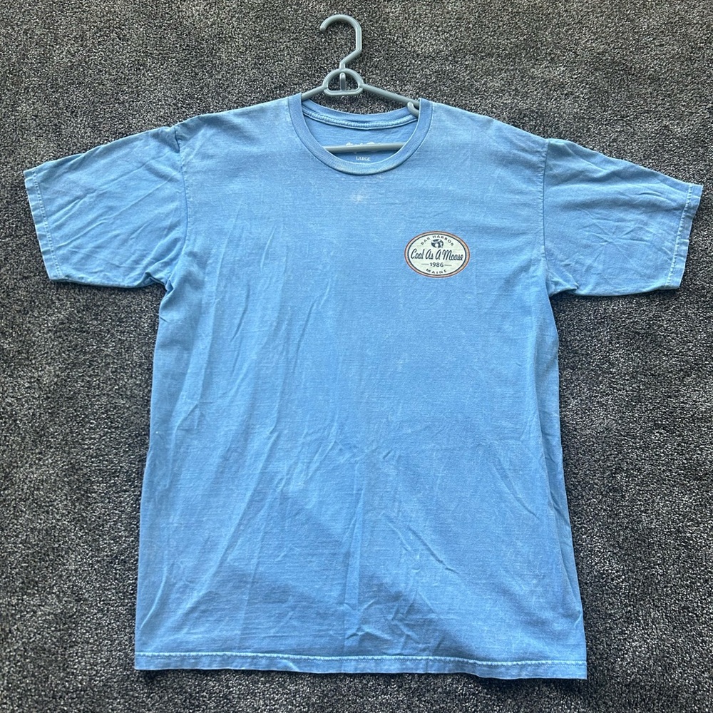 Men’s large blue “cool as a moose” T-shirt